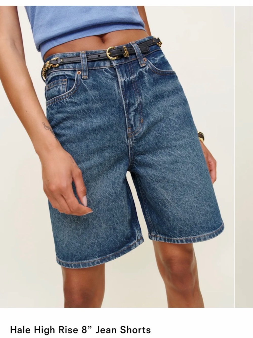 REFORMATION NWT Hale High-Rise 8" Jean Shorts